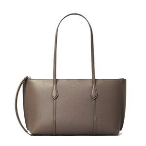 Tory Burch Small Perry Leather Zip Tote – Wild Mushroom